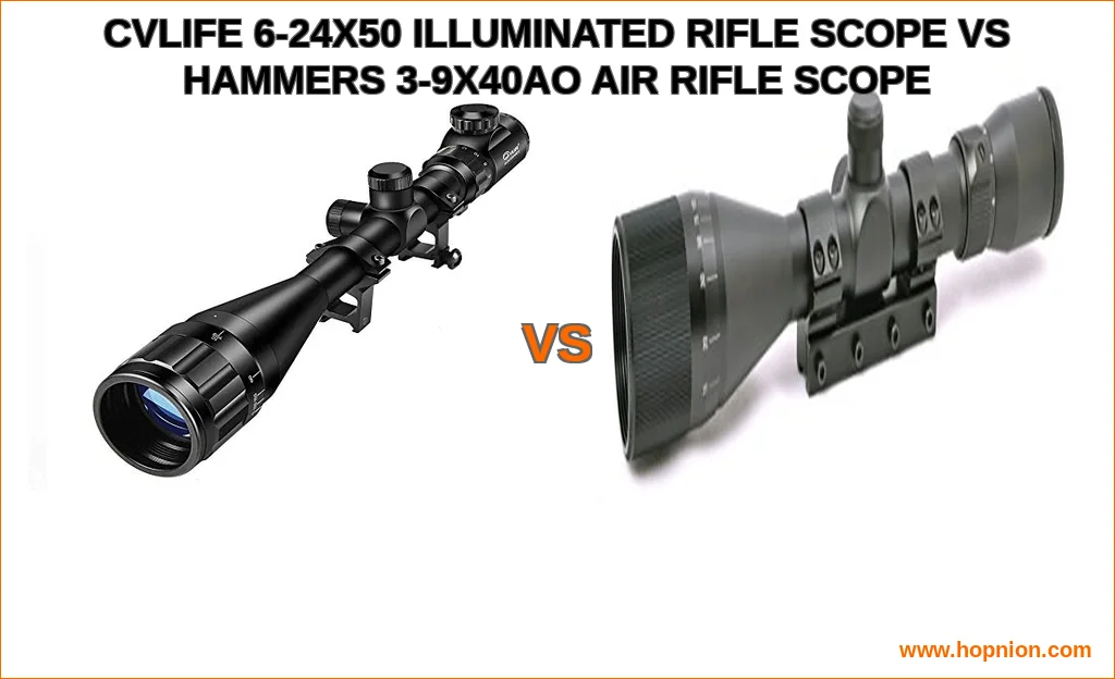 Cvlife 6-24x50 illuminated rifle scope vs hammers 3-9x40ao a