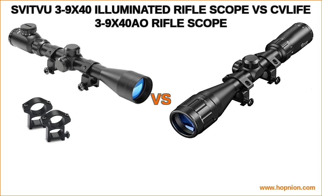Svitvu 3-9x40 illuminated rifle scope vs cvlife 3-9x40ao rif
